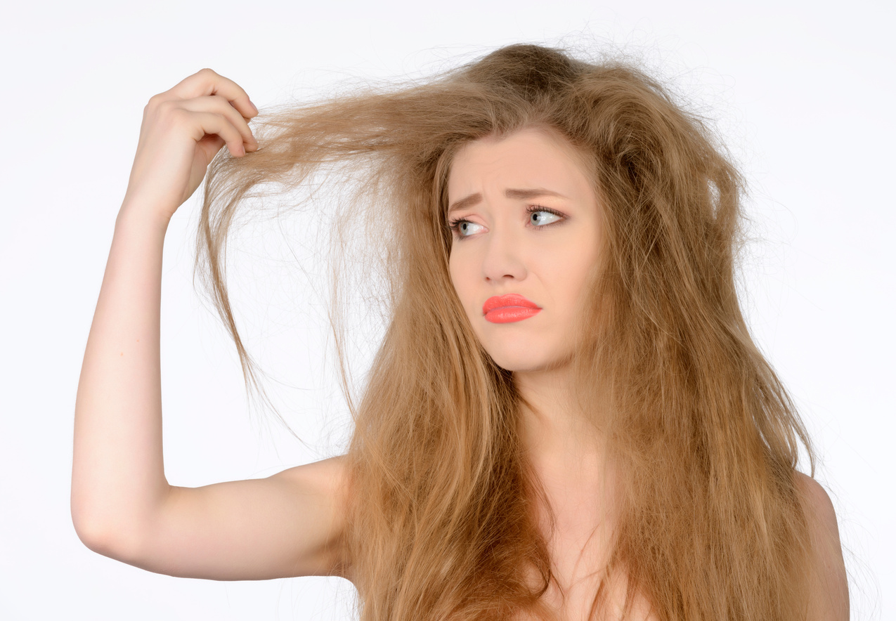 woman with dry hair